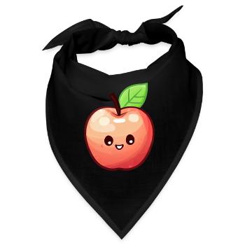 Kawaii Apfel: Fruchtig Süße Versuchung - Bandana - Schwarz - Vorne