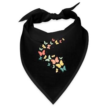 Bunter Schmetterling Schmetterlinge - Bandana - Schwarz - Vorne