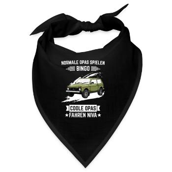Opas Bingo Lada Niva 4x4 Offroad Geländewagen - Bandana - Schwarz - Vorne