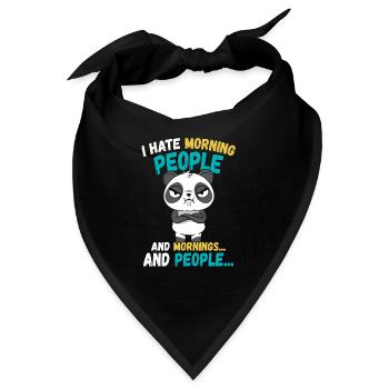 Panda Lustige Tiere Sprüche - Bandana - Schwarz - Vorne