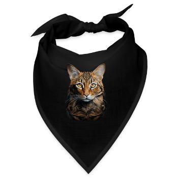Bengal Katze - Bandana - Schwarz - Vorne