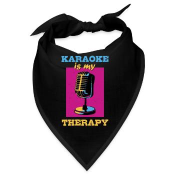 Karaoke ist meine Therapie - Bandana - Schwarz - Vorne