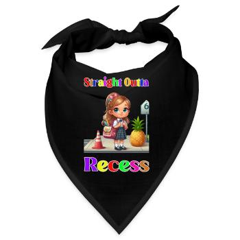 Straight outta recess - Bandana - Schwarz - Vorne