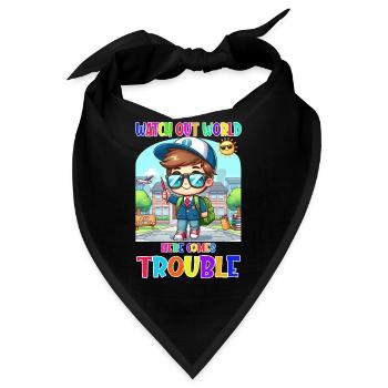 Watch out world - here comes trouble - Bandana - Schwarz - Vorne