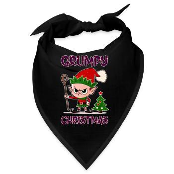 Grumpy Christmas Elf - Bandana - Schwarz - Vorne