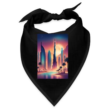 Buntes östliches Stadtbild - Bandana - Schwarz - Vorne