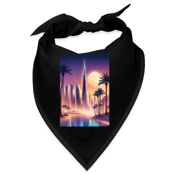 Große Palmen und ein hohes Hochhaus - Bandana - Schwarz - Vorne