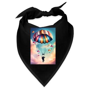 Bunter Fallschirm - Bandana - Schwarz - Vorne
