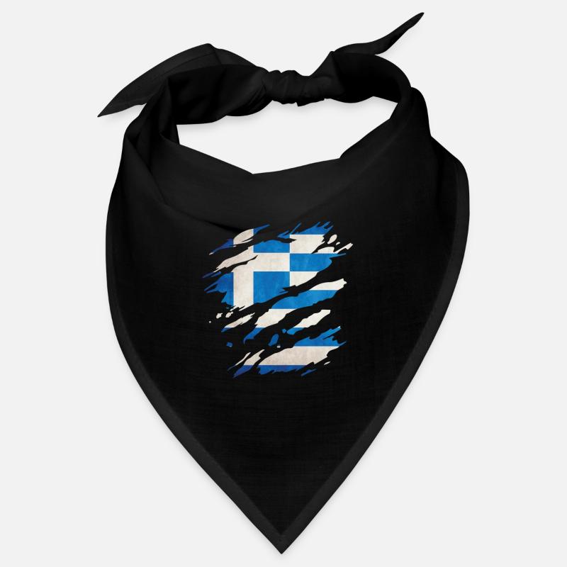 Grèce - Drapeau national, rayures, fissures Bandana