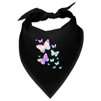 Schmetterlinge Schmetterling bunt Farben Natur - Bandana - Schwarz - Vorne