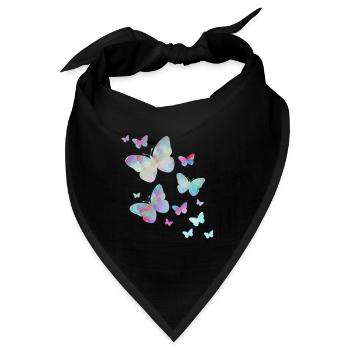 Schmetterling Schmetterling Tier bunt Farbe - Bandana - Schwarz - Vorne