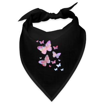 Schmetterling Schmetterling Tier bunt Farbe - Bandana - Schwarz - Vorne