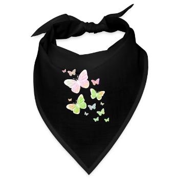 Schmetterling Schmetterling Tier bunt Farbe - Bandana - Schwarz - Vorne