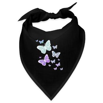 Schmetterling Schmetterling Tier bunt Farbe - Bandana - Schwarz - Vorne