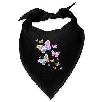 Schmetterling Schmetterling Tier bunt Farbe - Bandana - Schwarz - Vorne