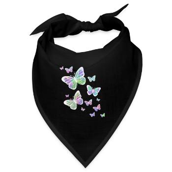 Schmetterling Schmetterling Tier bunt Farbe - Bandana - Schwarz - Vorne