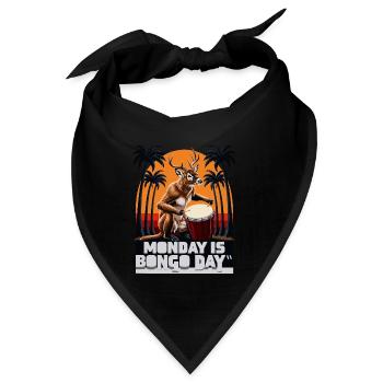 Rentier Affe - Bandana - Schwarz - Vorne