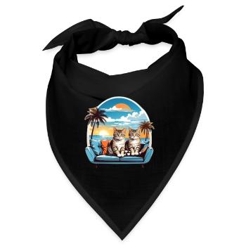 Katzen am Meer - Bandana - Schwarz - Vorne