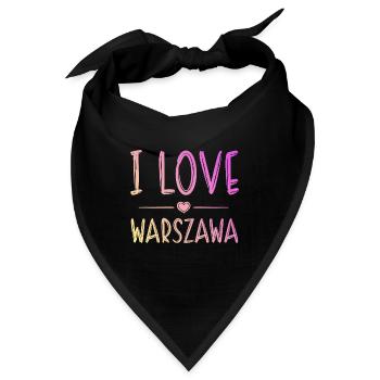 I Love Warschau - Bandana - Schwarz - Vorne
