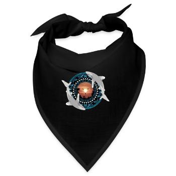 Weißspitzenhochseehaie Hawaiianisch Polynesisch - Bandana - Schwarz - Vorne