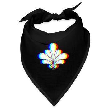 EDM - Blume - Glitch Rave Style - Bandana - Schwarz - Vorne