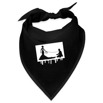 Hochzeit Brautpaar Leine - Bandana - Schwarz - Vorne