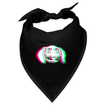 EDM - Hund - Glitch Rave Style - Bandana - Schwarz - Vorne
