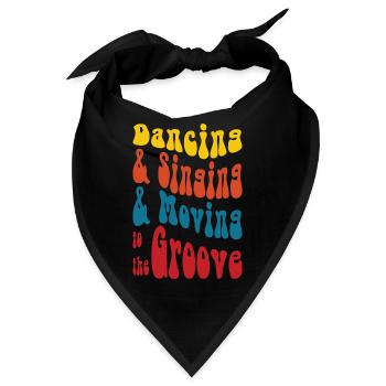 Dancing Singing Moving Grooving - DJing - Bandana - Schwarz - Vorne