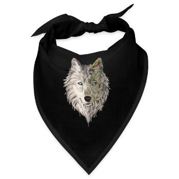 Wolfskopf - Bandana - Schwarz - Vorne