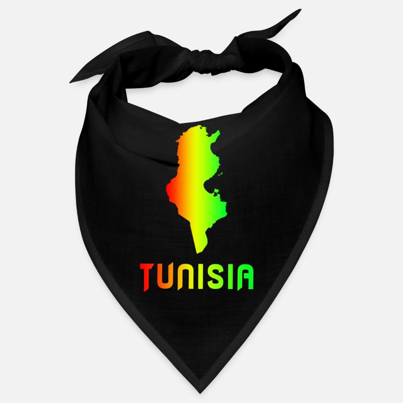 Tunesien Regenbogen Landkarten Design / Geschenk - Bandana - Schwarz