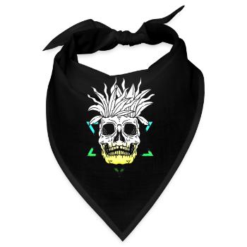 Skelett Skelett Skater Knochen Schädel Skelett Kopf - Bandana - Schwarz - Vorne