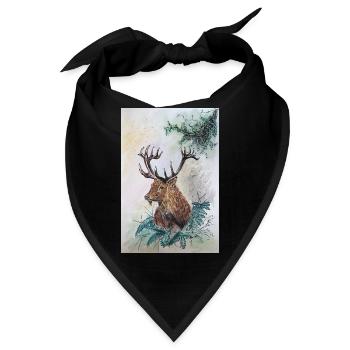 Hirsch Deer - Bandana - Schwarz - Vorne