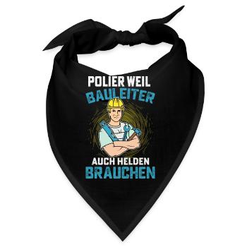 Polier Bauleiter Baustelle - Bandana - Schwarz - Vorne