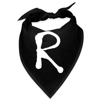 R - Iinitale / Buchstabe - Gesprüht - Bandana - Schwarz - Vorne
