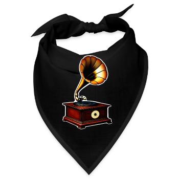 Uralter Grammophon-phänomenaler Klang - Bandana - Schwarz - Vorne