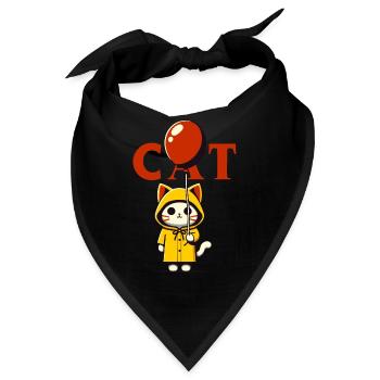 Rotes Ballon-Kätzchen - Bandana - Schwarz - Vorne