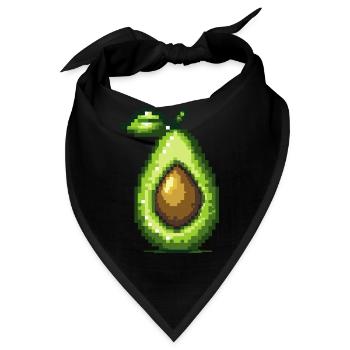 Avokado Pixel Symbol - Bandana - Schwarz - Vorne