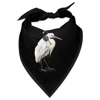 Reiher Vogel - Bandana - Schwarz - Vorne