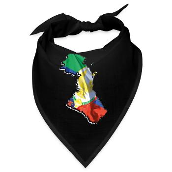 (RU) Dagestan Flagge in (RU) Dagestan Landkarte - Bandana - Schwarz - Vorne