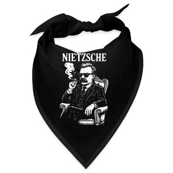 Nietzsche raucht als Mafia-Guru eine Zigarre - Bandana - Schwarz - Vorne