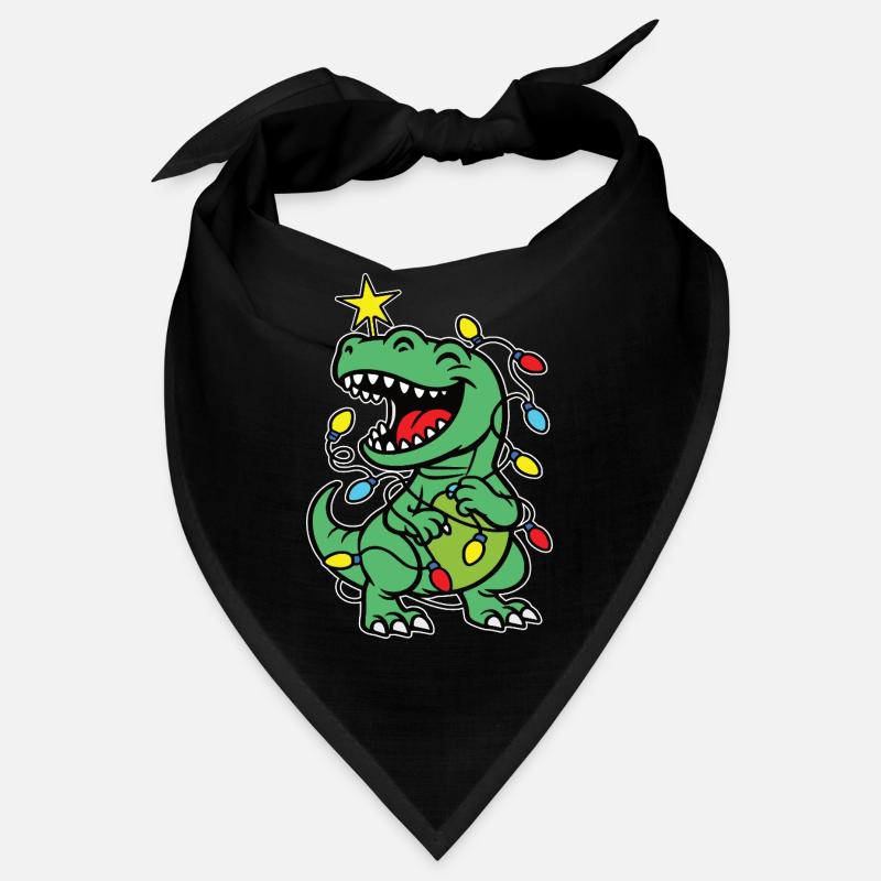Stylish print with "Tree Rex" Dino Christmas tree Bandana