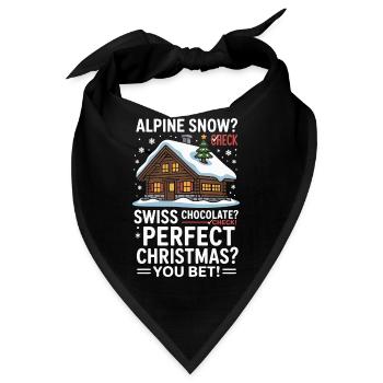 Alpine Chalet Weihnachten mit Schnee und Schokolade - Bandana - Schwarz - Vorne