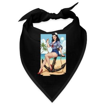 Strandsegler-Pinup - Bandana - Schwarz - Vorne