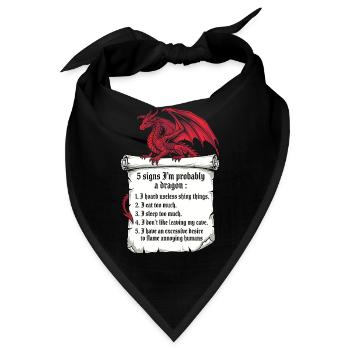 5 Anzeichen, dass ich wahrscheinlich ein Drachenliebhaber bin - Bandana - Schwarz - Vorne