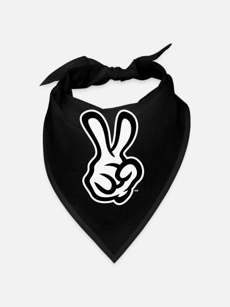 Victory Hand Signals (Right Hand / NEG / 2C) - Bandana - black - Front