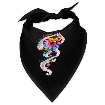 Autismus-Bewusstsein-Sonnenblume - Bandana - Schwarz - Vorne