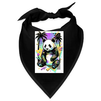Panda - Bandana - Schwarz - Vorne