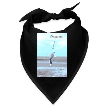 Wattvogel Möwe im Flug über das Wattenmeer - Bandana - Schwarz - Vorne