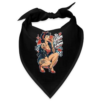 Rockabilly Outlaw Pin-Up: Too Glam to Damn - Bandana - Schwarz - Vorne