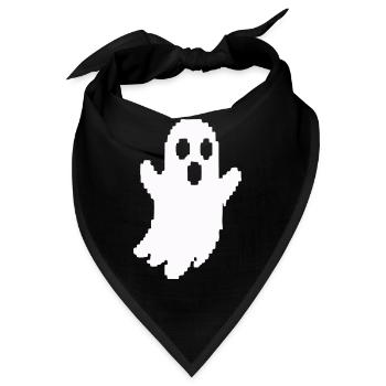 Weißer Geister-Silhouette Print - Bandana - Schwarz - Vorne